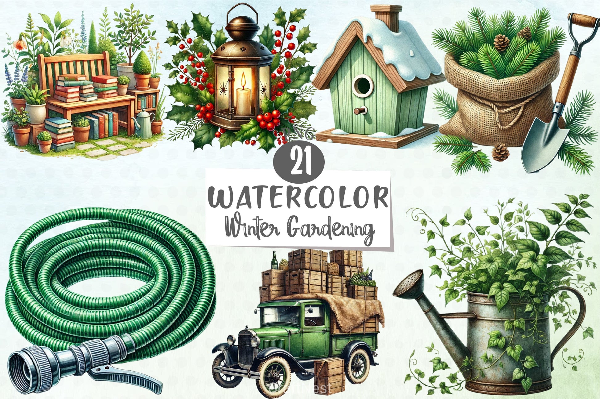 Winter Gardening Clipart Bundle 2 - CraftNest - Digital Crafting and Art