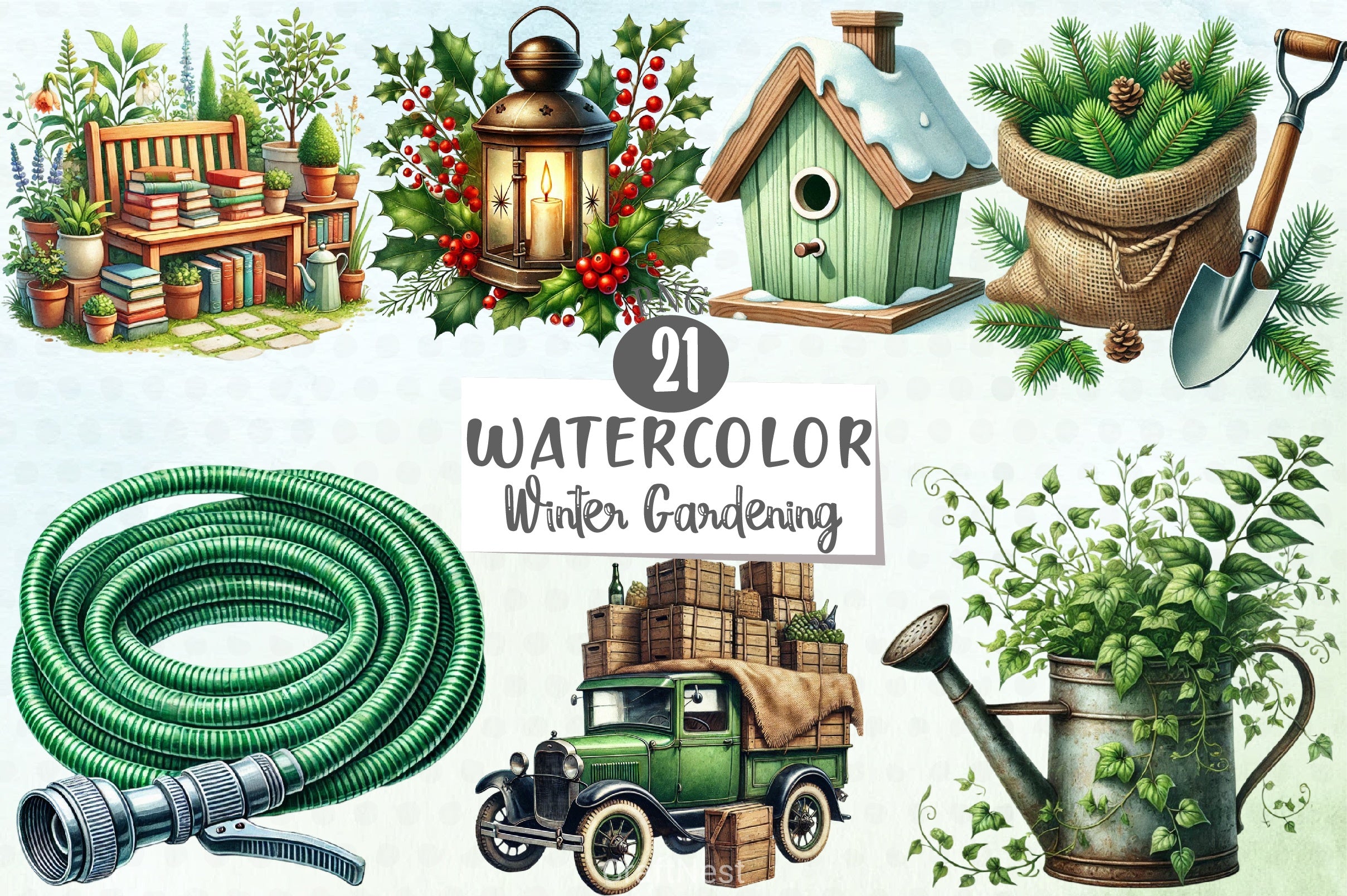 Winter Gardening Clipart Bundle 2 - CraftNest - Digital Crafting and Art