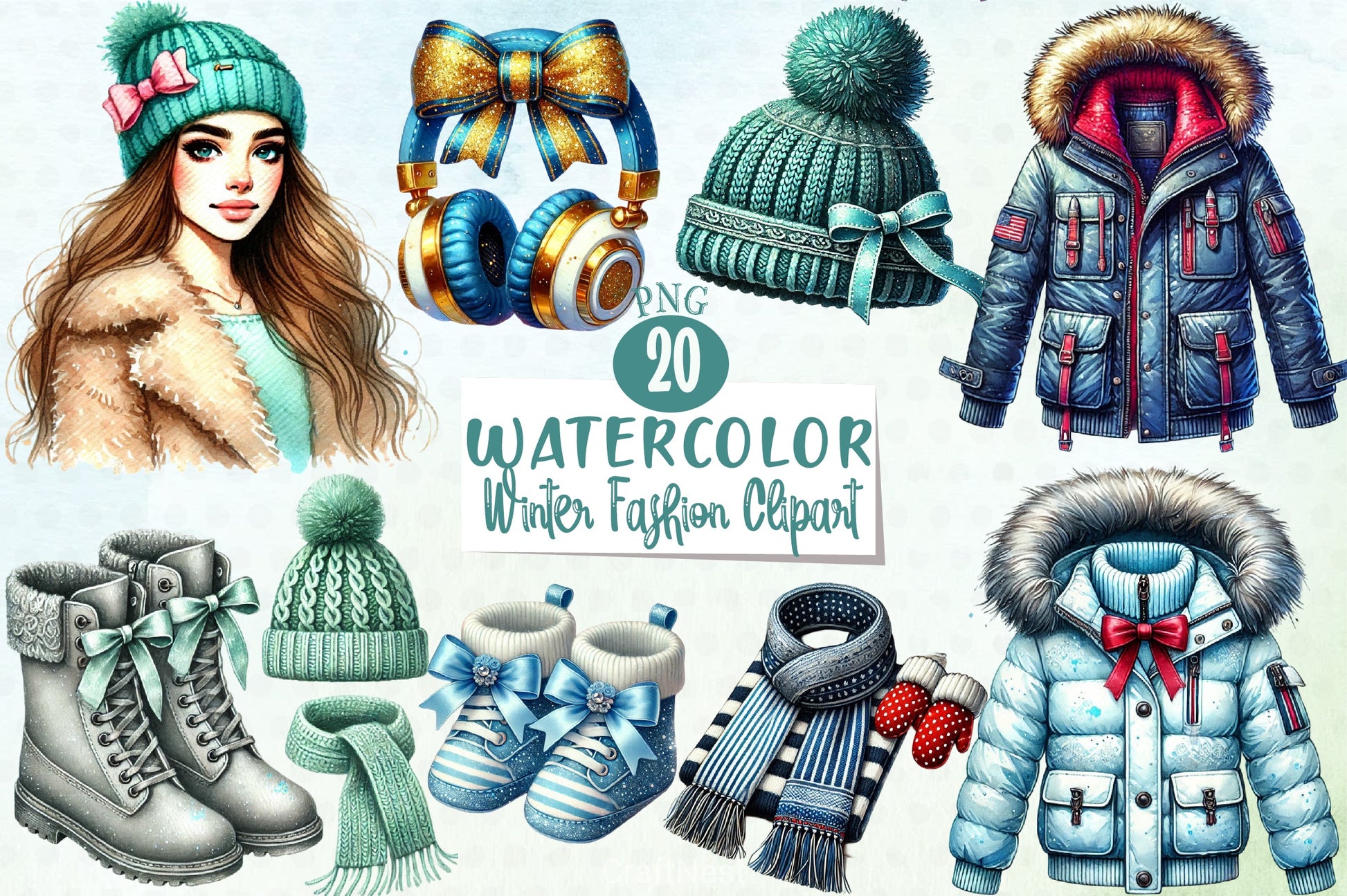Winter Fashion Clipart Bundle 1 - CraftNest - Digital Crafting and Art