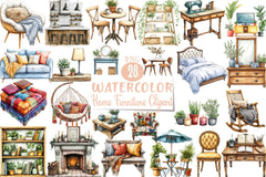 Home Furniture Clipart Bundle 4 - CraftNest - Digital Crafting and Art