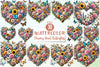 Spring Flowers Heart Butterflies Clipart Bundle