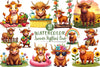Summer Highland Cow Clipart Bundle