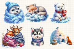 Arctic Baby Animals Clipart Bundle - CraftNest - Digital Crafting and Art