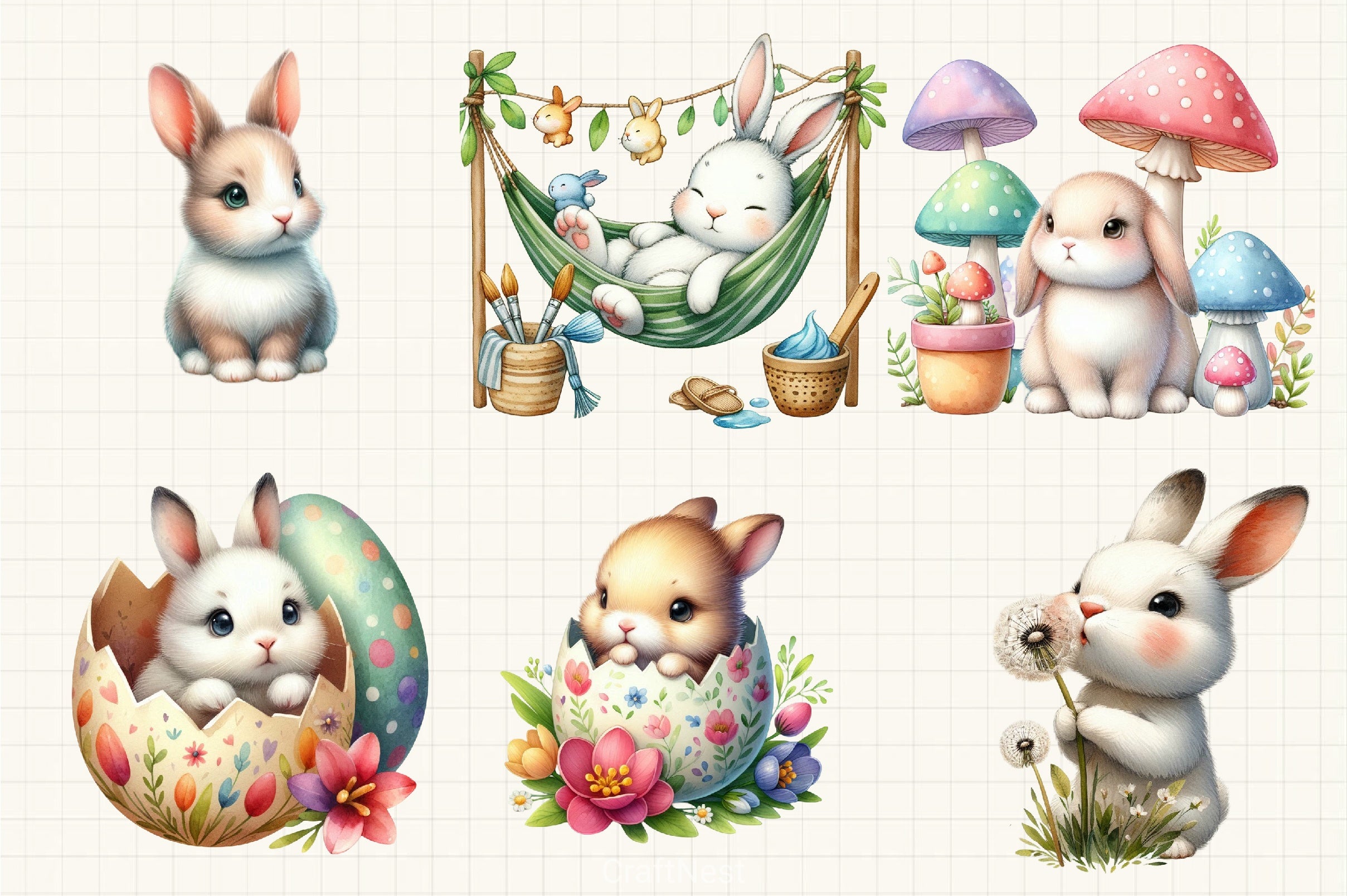 Rabbit Clipart Bundle - CraftNest - Digital Crafting and Art