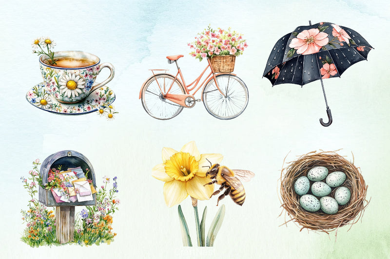 Springtime Planner Clipart Bundle - CraftNest - Digital Crafting and Art