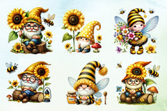 Honey Bee Gnome Clipart Bundle - CraftNest - Digital Crafting and Art