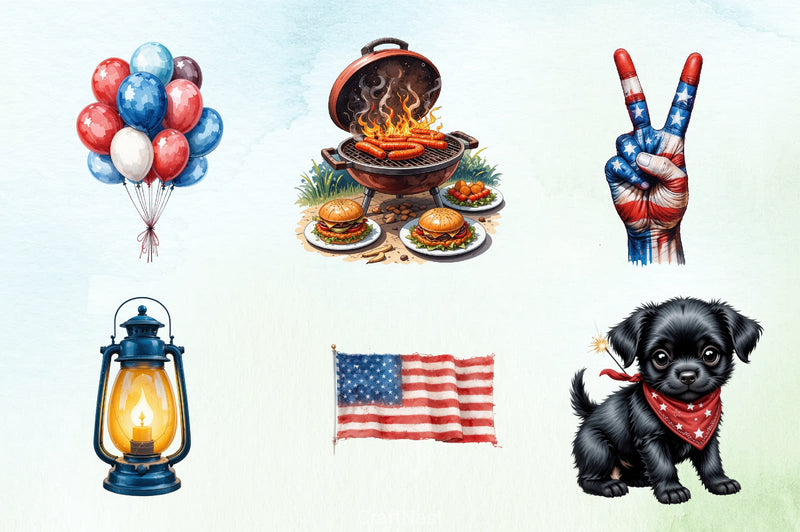 4th of July Clipart Bundle 12 - CraftNest - Digital Crafting and Art
