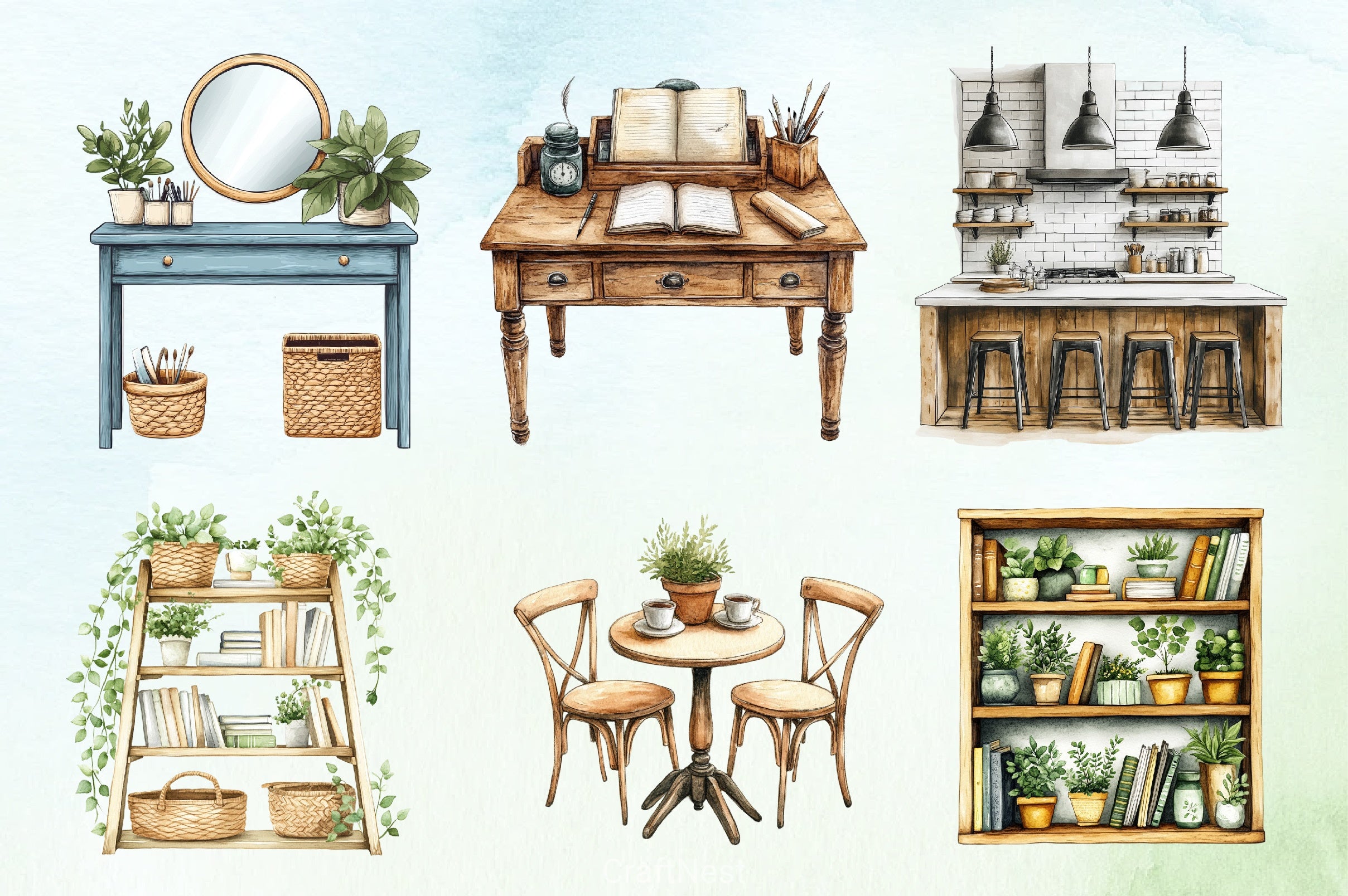 Home Furniture Clipart Bundle 4 - CraftNest - Digital Crafting and Art