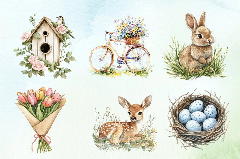 Soft Spring Clipart Bundle 6 - CraftNest - Digital Crafting and Art