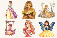 Beautiful Princess Clipart Bundle - CraftNest - Digital Crafting and Art