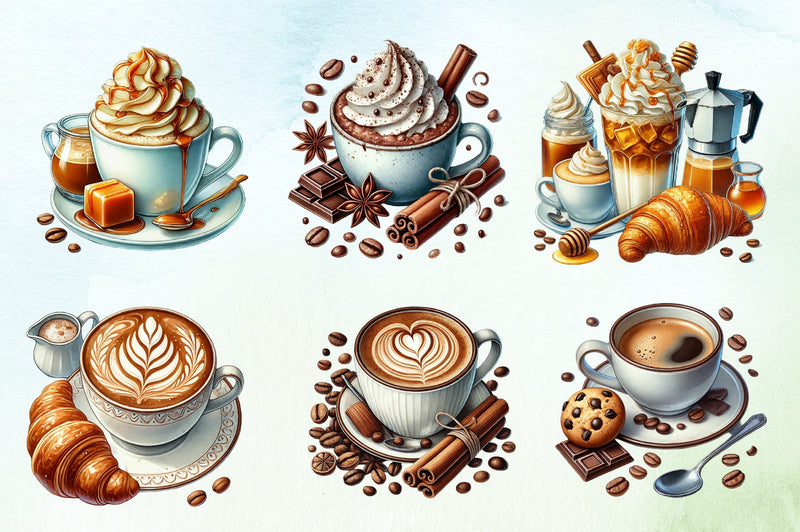 Coffee Addiction Clipart Bundle - CraftNest - Digital Crafting and Art