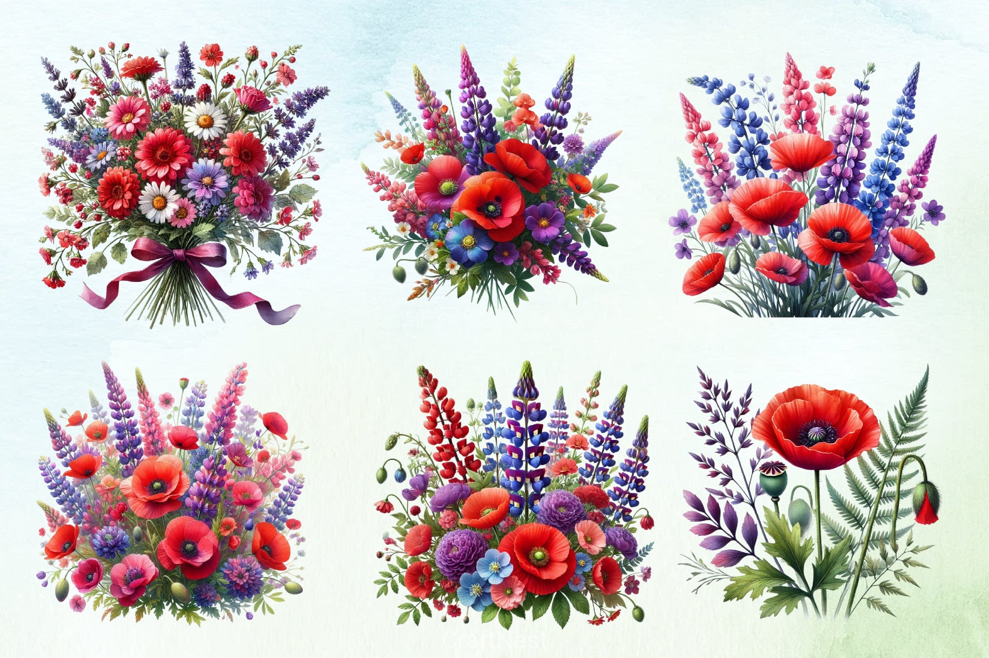 Wildflowers Clipart Bundle 2 - CraftNest - Digital Crafting and Art