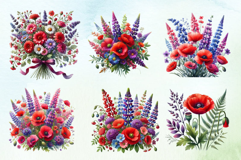 Wildflowers Clipart Bundle 2 - CraftNest - Digital Crafting and Art
