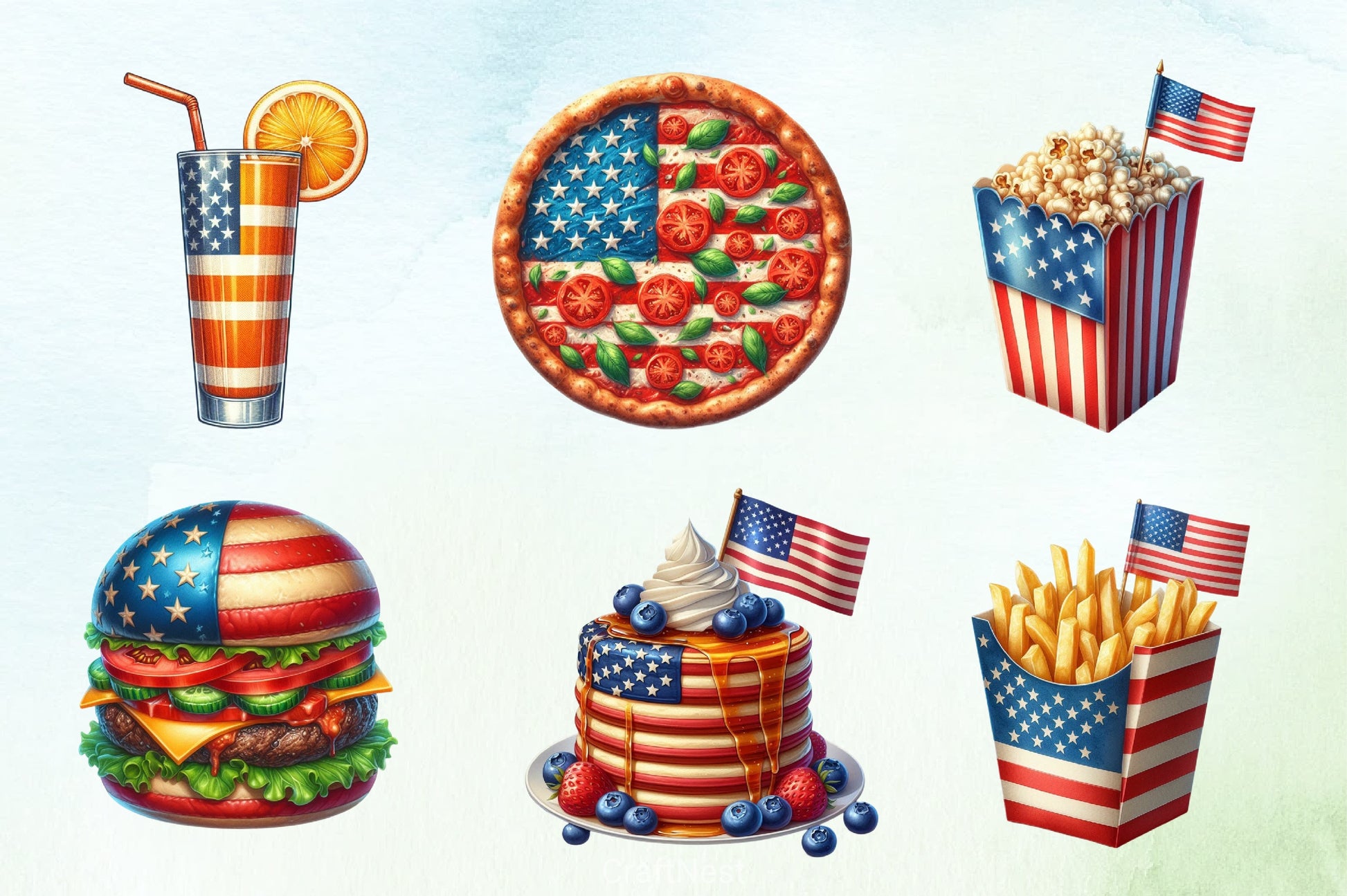 Fast Food 4th of July Clipart Bundle - CraftNest - Digital Crafting and Art