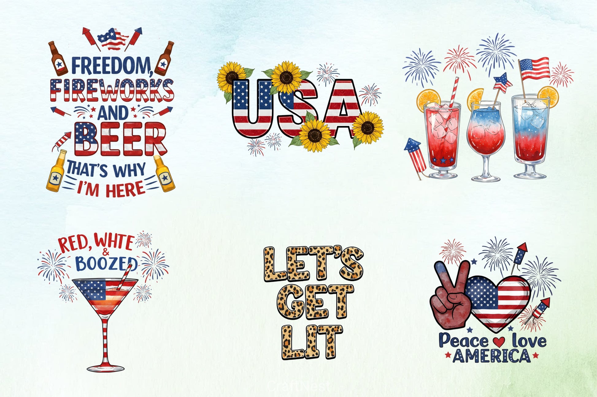 4th of July Clipart Bundle 4 - CraftNest - Digital Crafting and Art