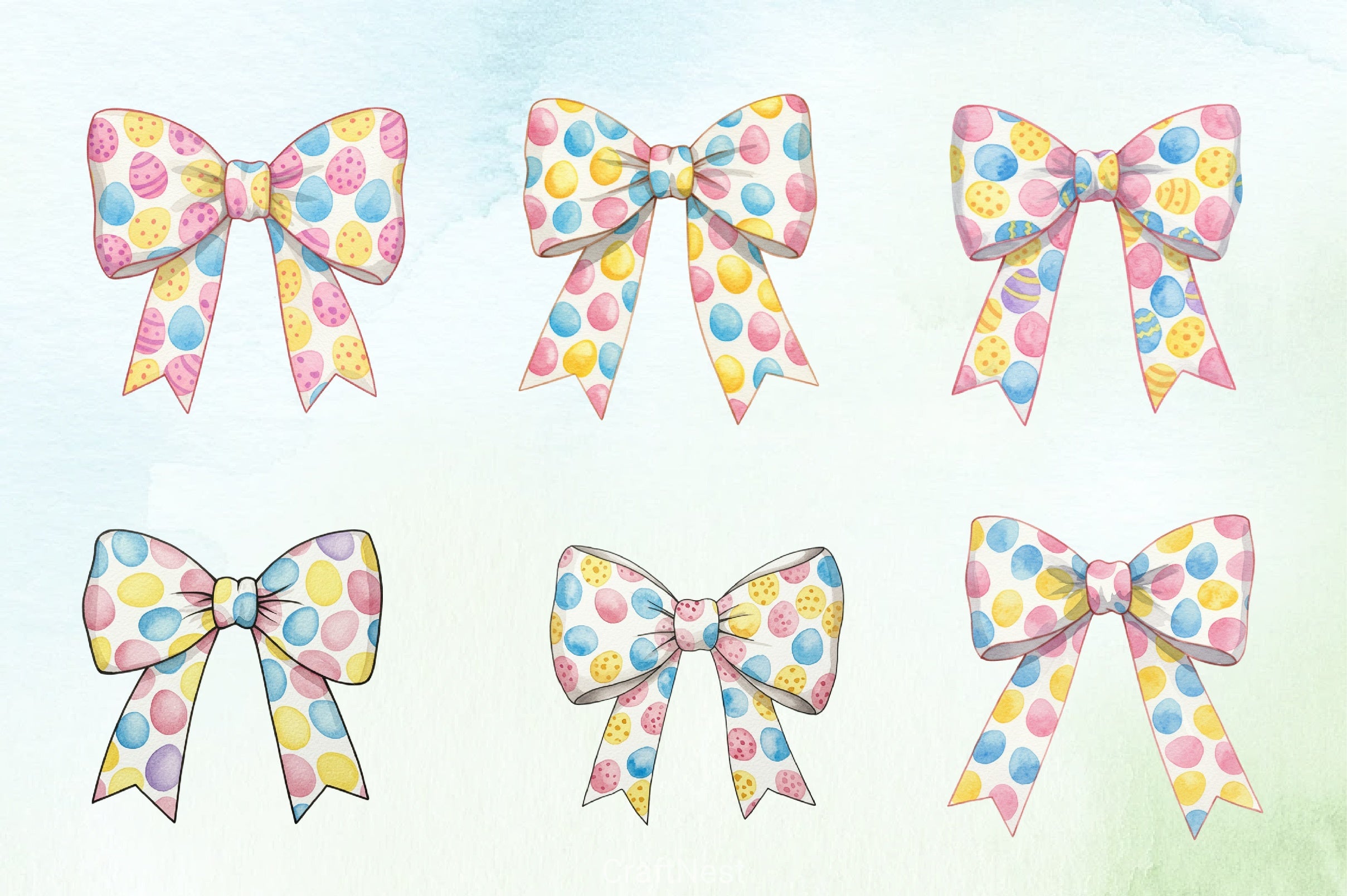 Easter Bow Clipart Bundle - CraftNest - Digital Crafting and Art