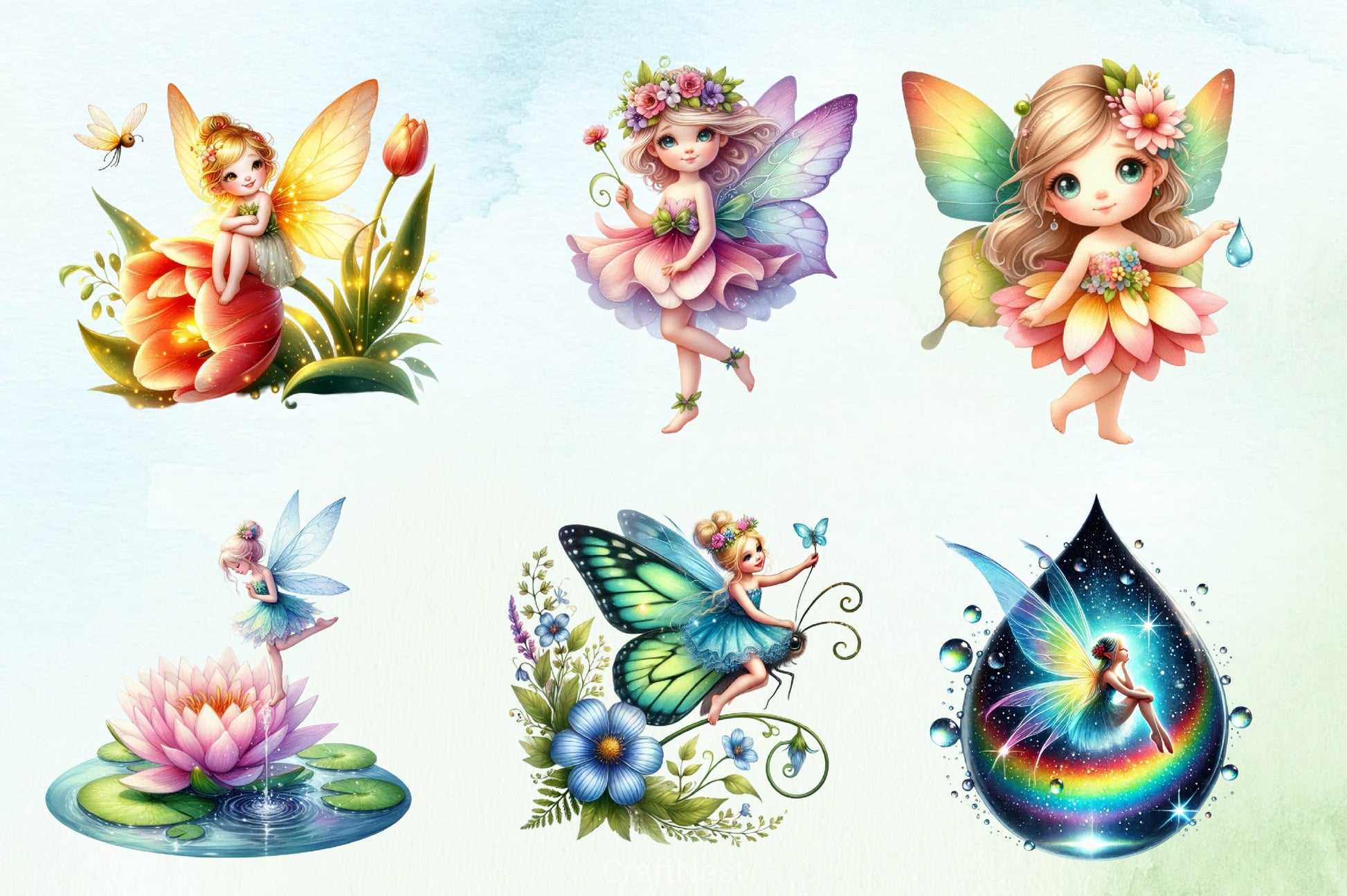 Spring Fairy Clipart Bundle 2 - CraftNest - Digital Crafting and Art