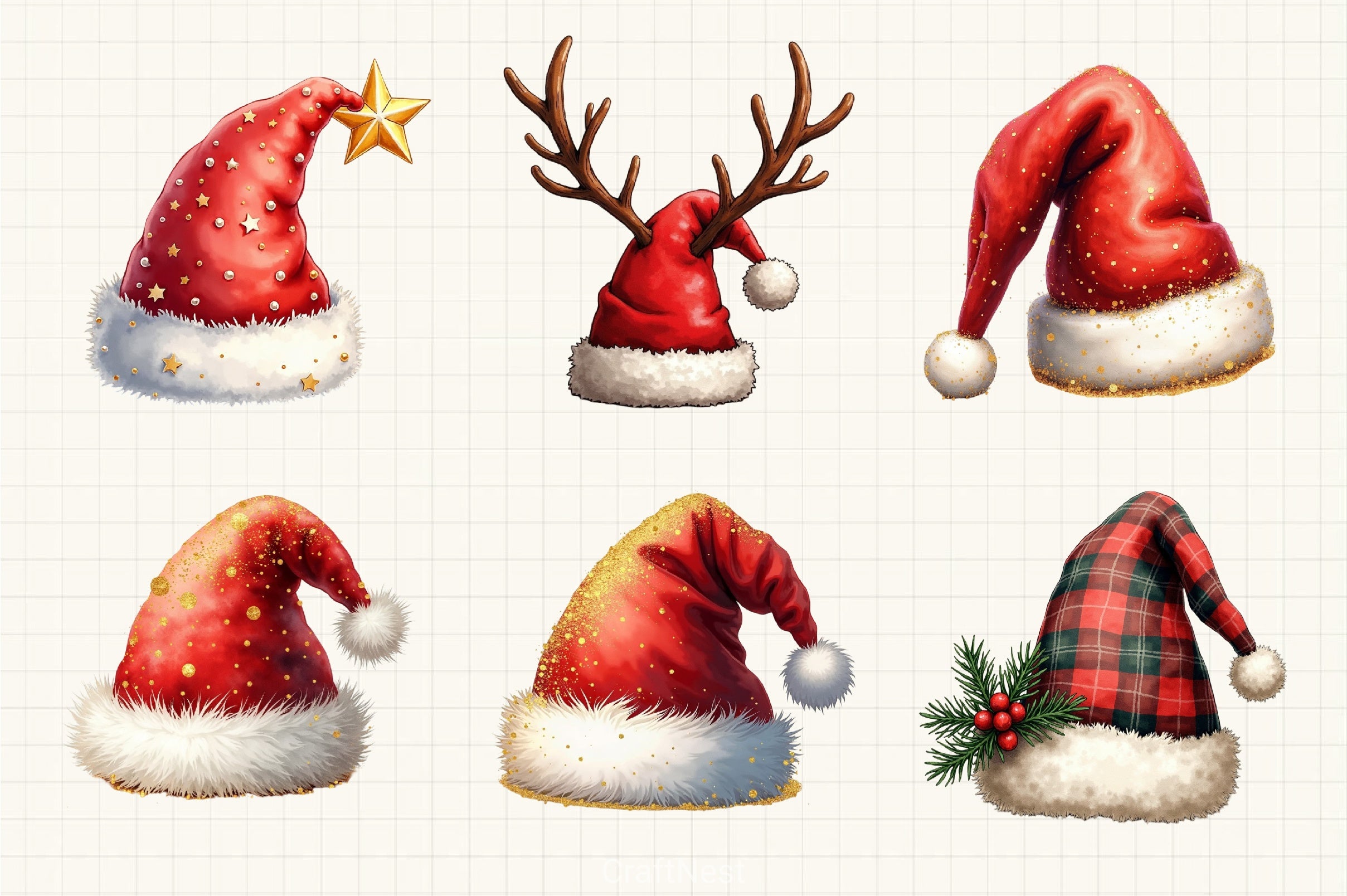 Christmas Hat Clipart Bundle - CraftNest - Digital Crafting and Art