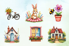 Cottage Gingham Summer Clipart Bundle - CraftNest - Digital Crafting and Art
