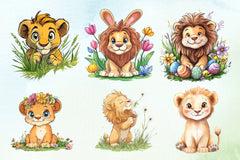 Cute Spring Lion Clipart Bundle - CraftNest - Digital Crafting and Art