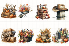 Antique Farming Autumn Clipart Bundle - CraftNest - Digital Crafting and Art