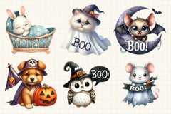 Halloween Boo Animals Clipart Bundle - CraftNest - Digital Crafting and Art