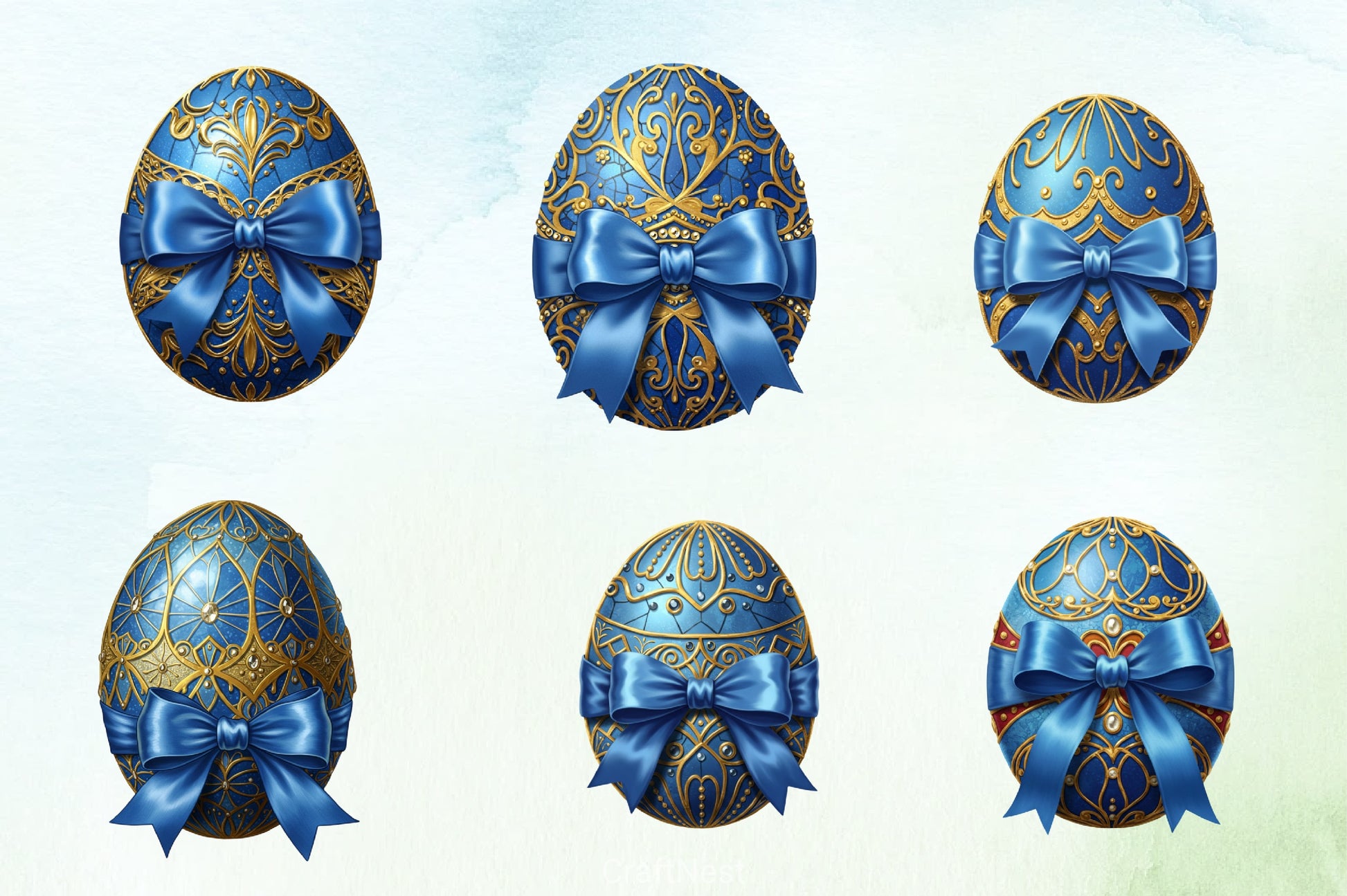 Easter Egg Bow Clipart Bundle - CraftNest - Digital Crafting and Art