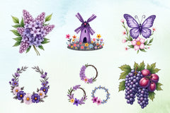 Purple Spring Clipart Bundle 2 - CraftNest - Digital Crafting and Art