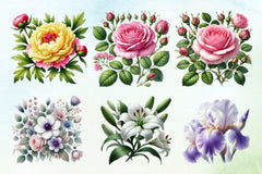 Timeless Bloom Flowers Clipart Bundle - CraftNest - Digital Crafting and Art