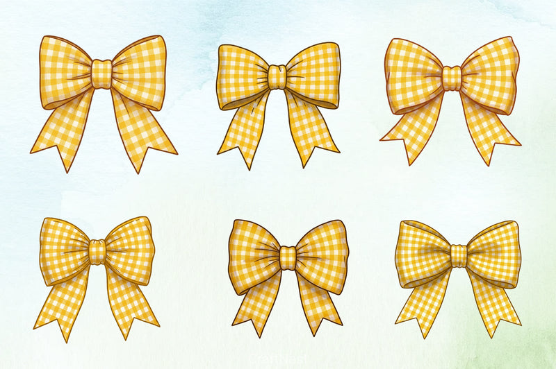 Gingham Bow Clipart Bundle - CraftNest - Digital Crafting and Art