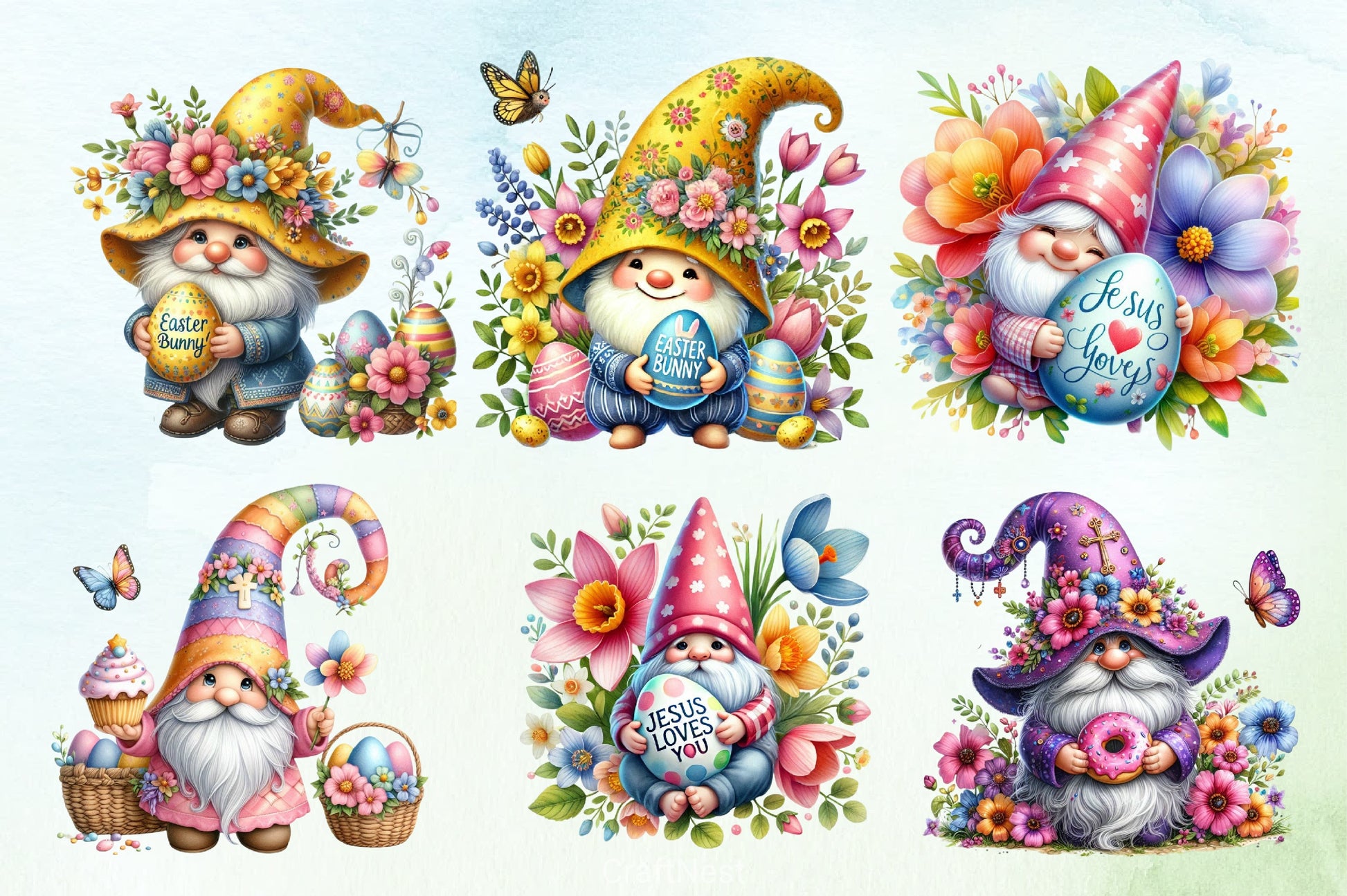 Easter Gnome Clipart Bundle 15 - CraftNest - Digital Crafting and Art