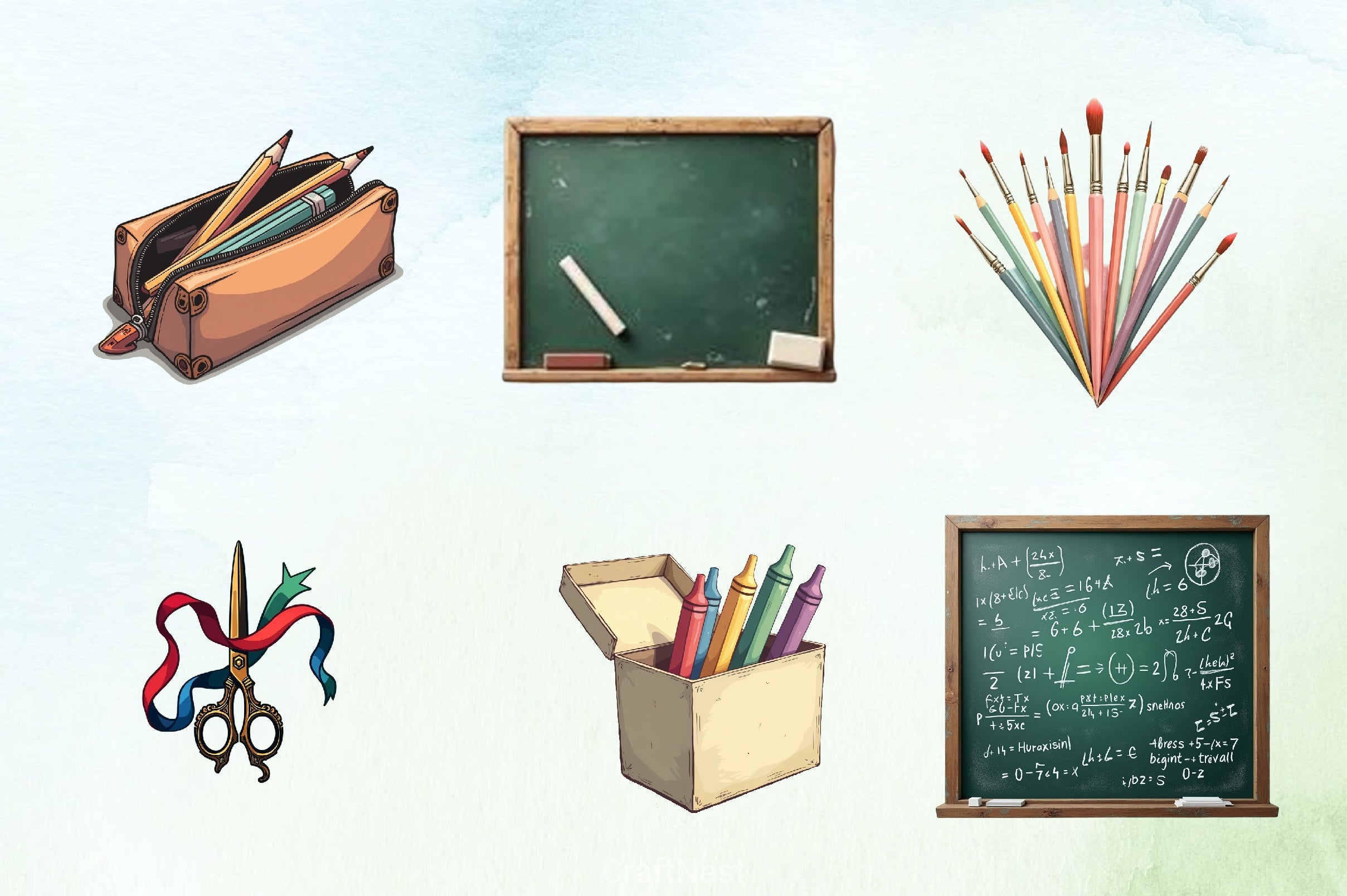 Vintage School Clipart Bundle - CraftNest - Digital Crafting and Art