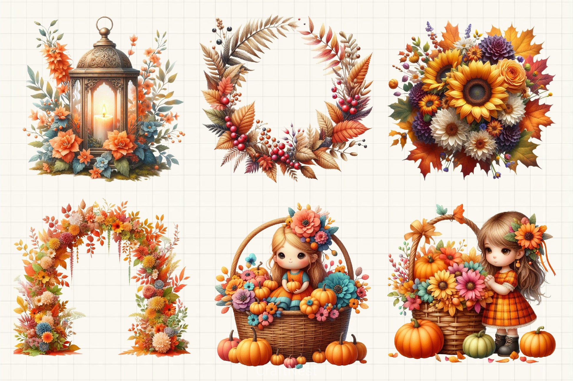 Autumn Wedding Clipart Bundle 3 - CraftNest - Digital Crafting and Art