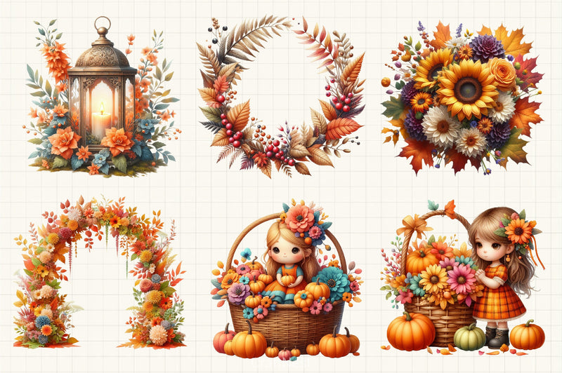 Autumn Wedding Clipart Bundle 3 - CraftNest - Digital Crafting and Art