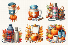 Nurse Fall Harvest Coffee Mug Clipart Bundle - CraftNest - Digital Crafting and Art