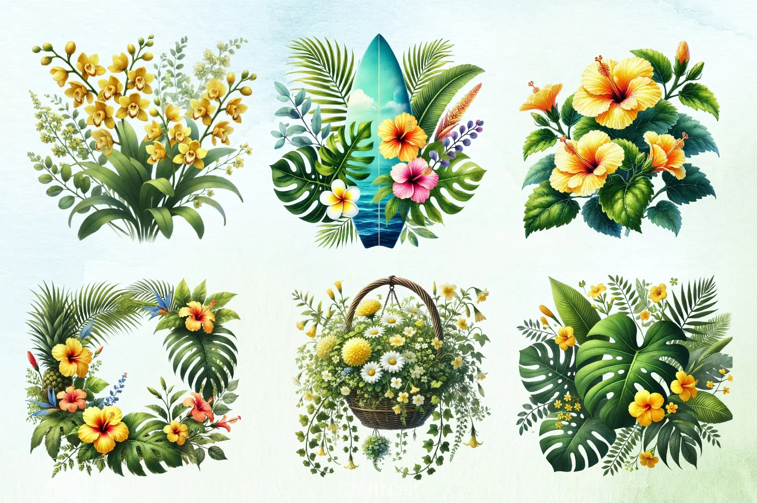 Tropical Spring Clipart Bundle - CraftNest - Digital Crafting and Art