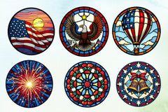4th of July Stained Glass Clipart Bundle - CraftNest - Digital Crafting and Art