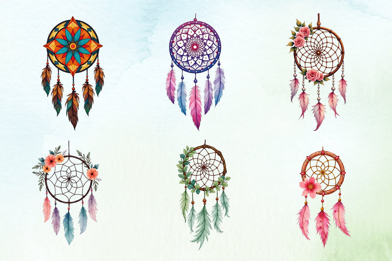 Boho Dreamcatcher Clipart Bundle - CraftNest - Digital Crafting and Art