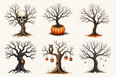 Halloween Tree Clipart Bundle 2 - CraftNest - Digital Crafting and Art