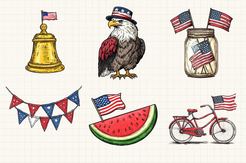 Patriotic Clipart Bundle - CraftNest - Digital Crafting and Art