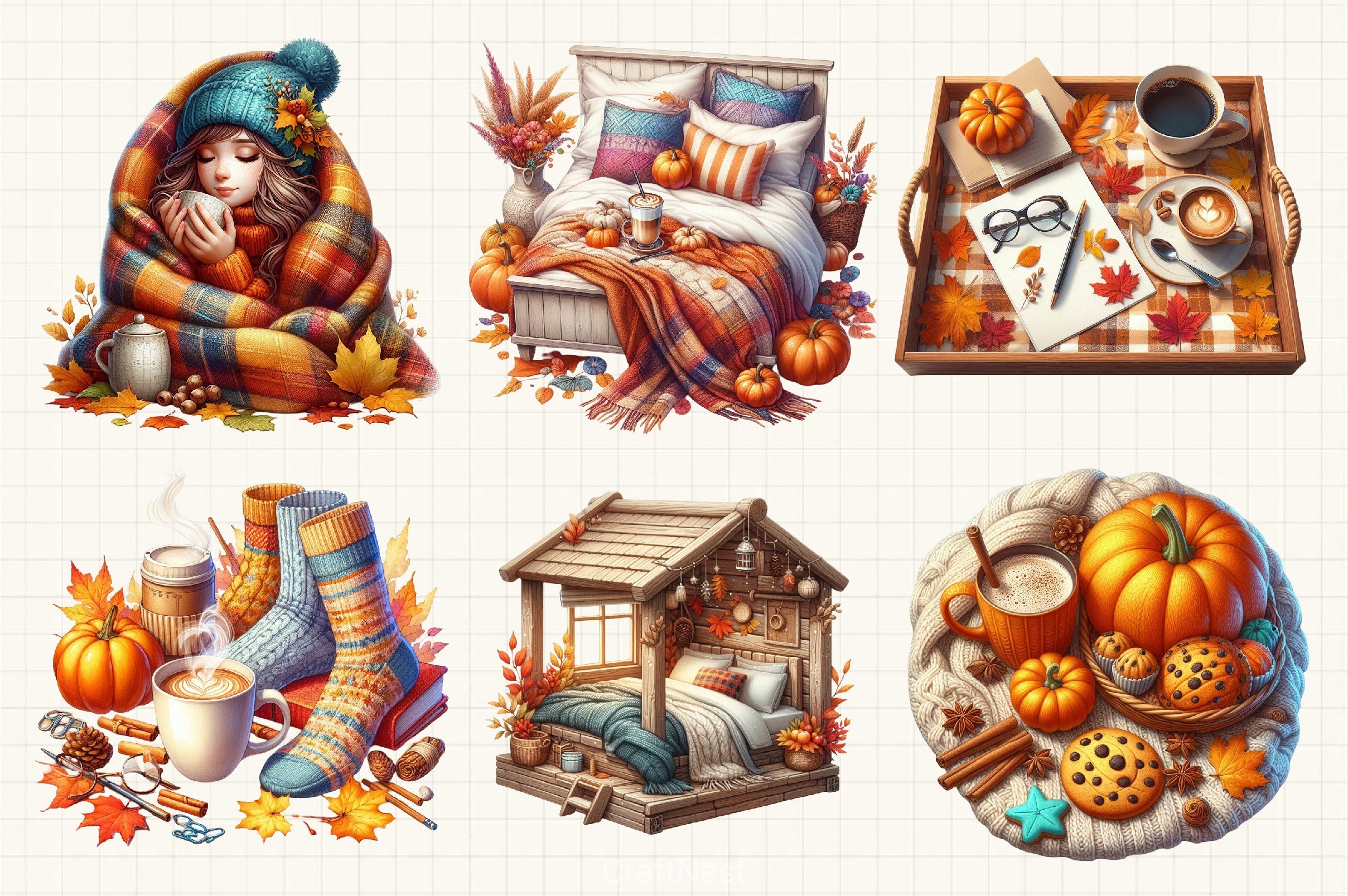 Fall Lazy Day Clipart Bundle - CraftNest - Digital Crafting and Art