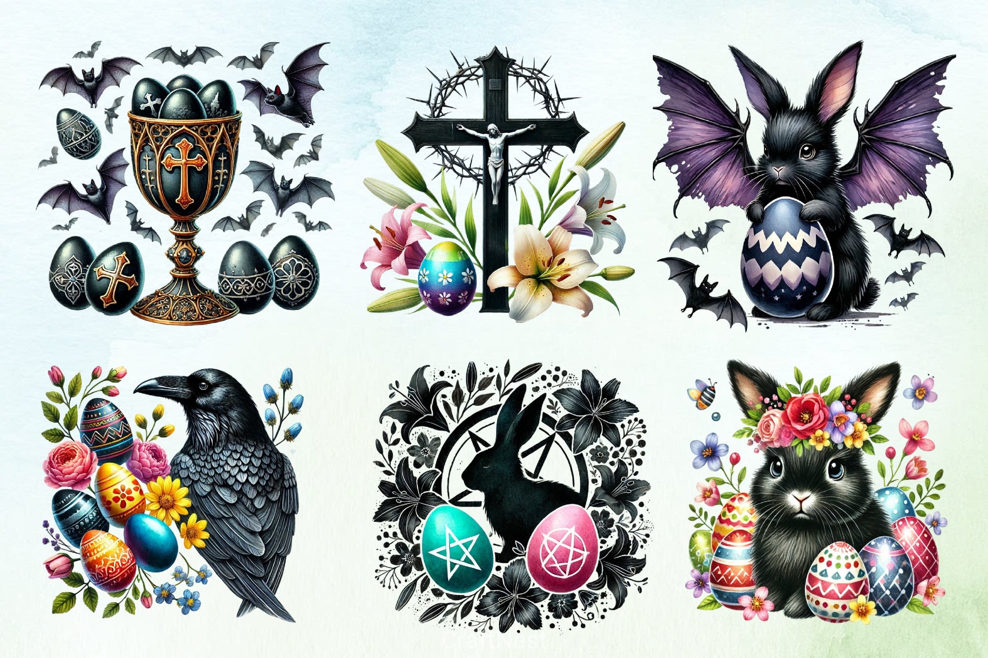 Gothic Easter Clipart Bundle 5 - CraftNest - Digital Crafting and Art