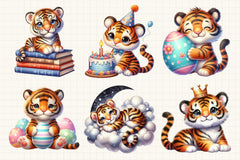 Cute Tiger Clipart Bundle - CraftNest - Digital Crafting and Art