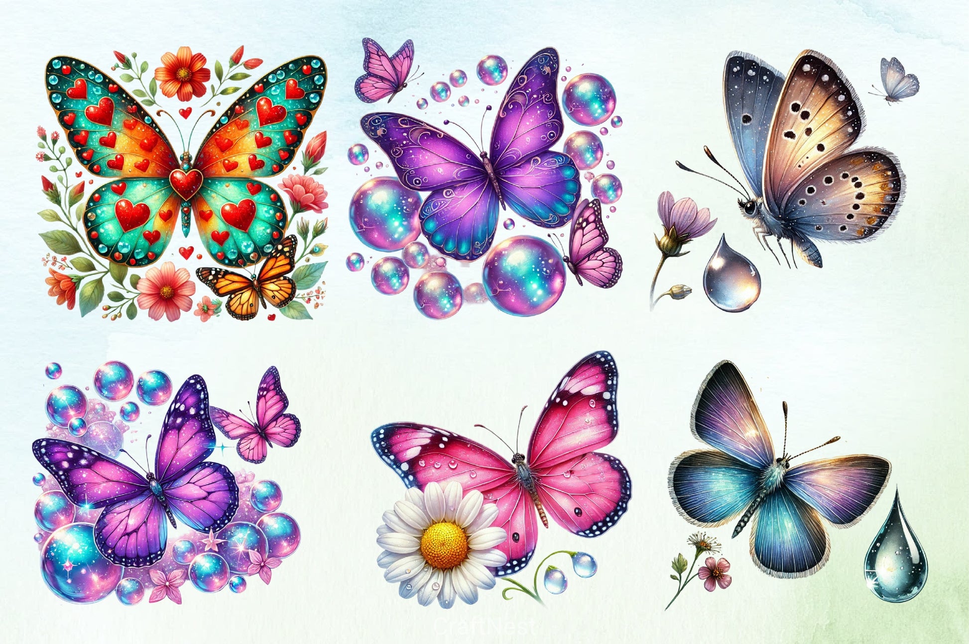 Spring Butterfly Clipart Bundle 4 - CraftNest - Digital Crafting and Art