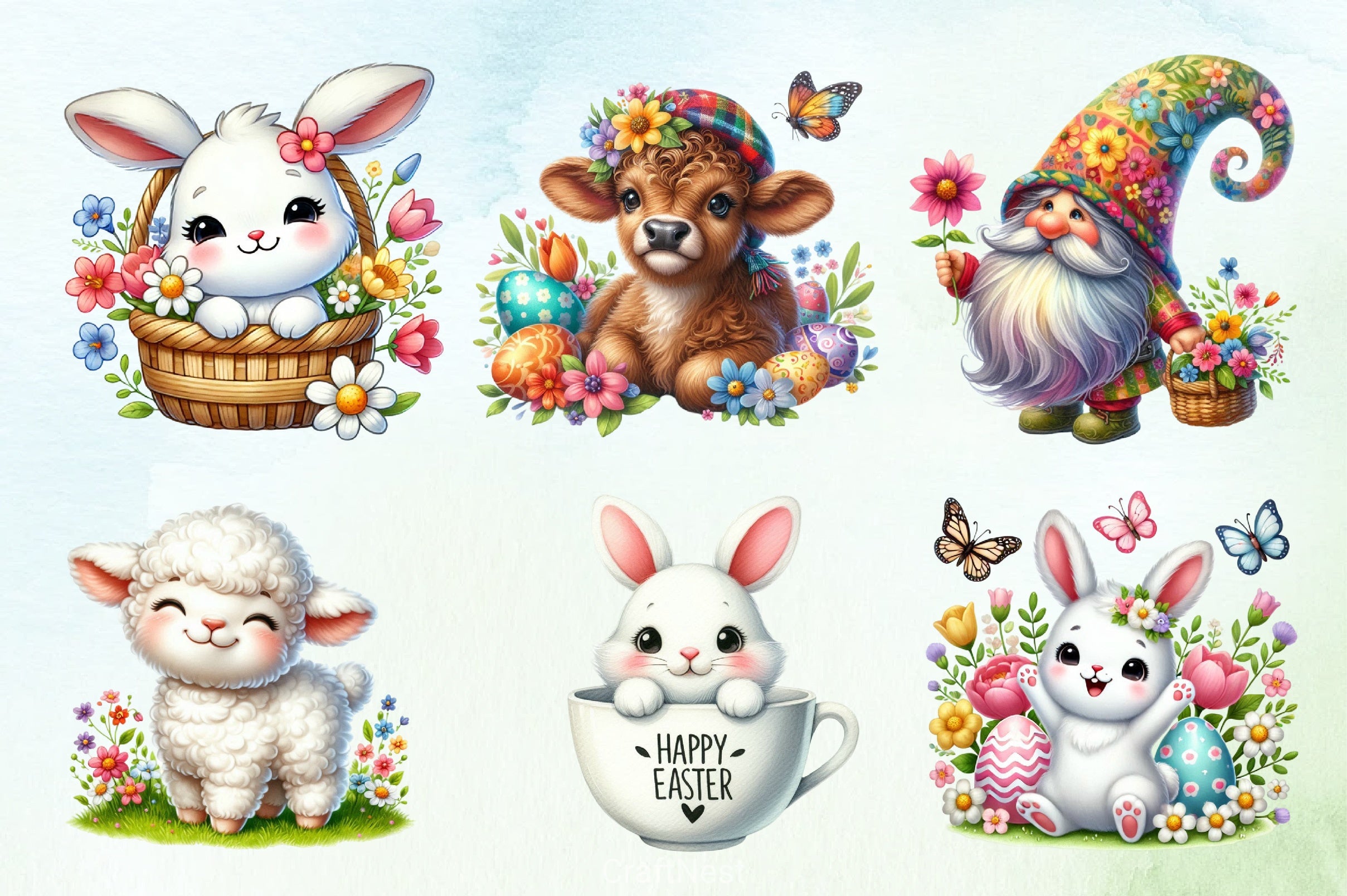 Easter Set Clipart Bundle - CraftNest - Digital Crafting and Art