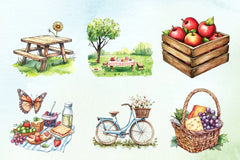 Spring Picnic Clipart Bundle - CraftNest - Digital Crafting and Art