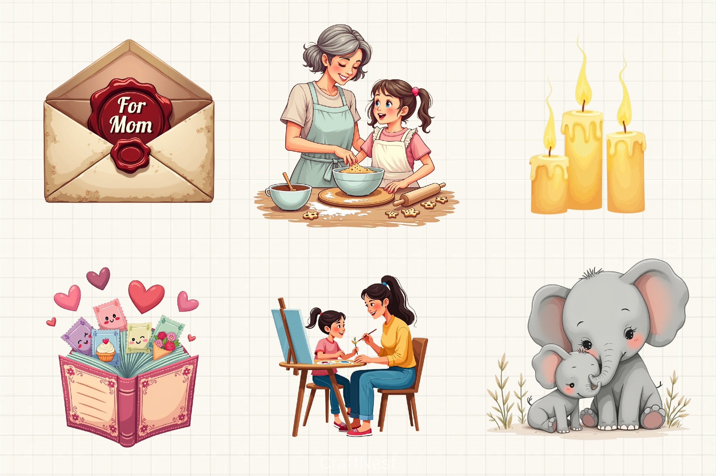 Mother's Day Clipart Bundle 4 - CraftNest - Digital Crafting and Art