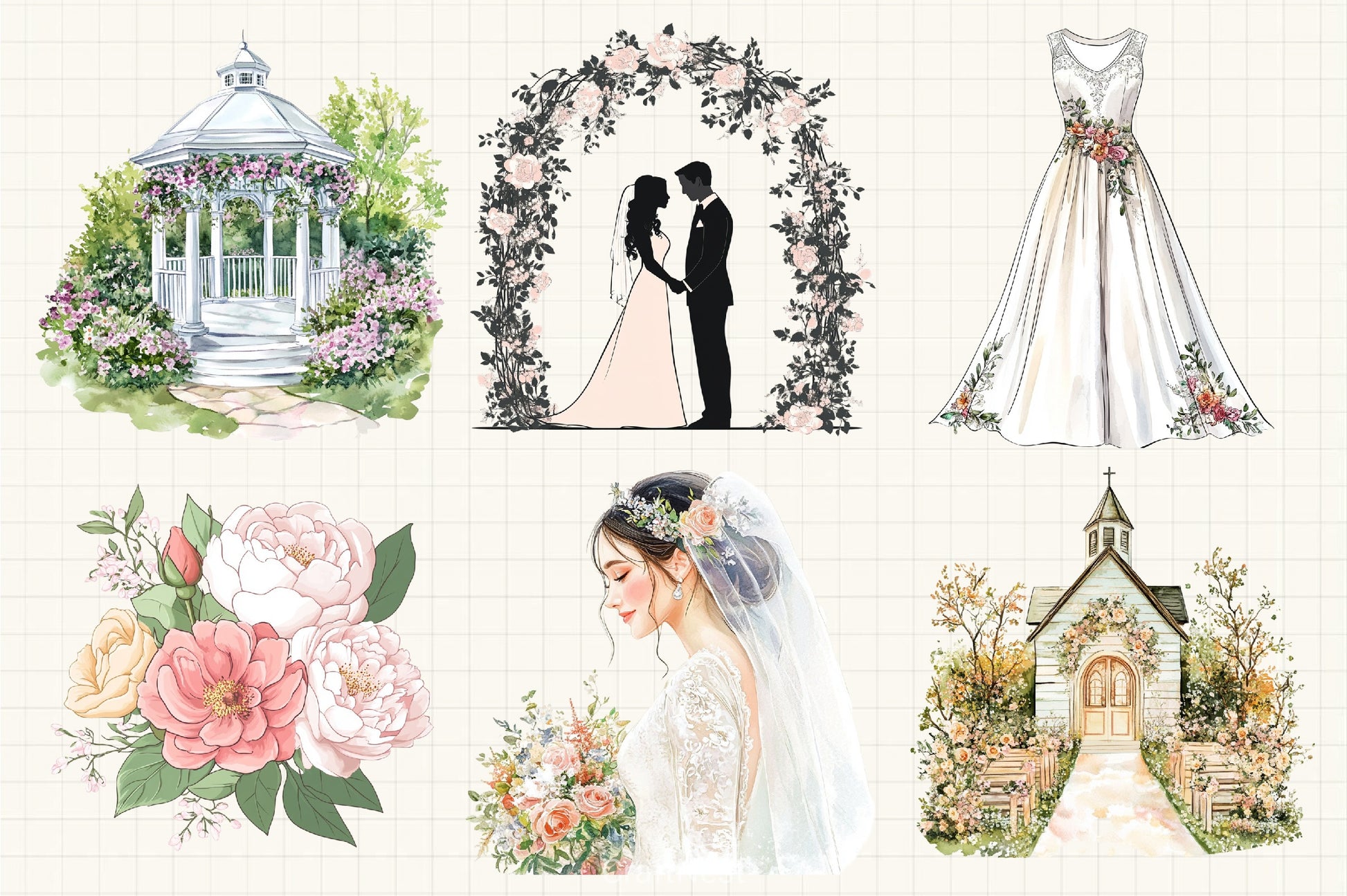 Elegant Wedding Clipart Bundle 1 - CraftNest - Digital Crafting and Art