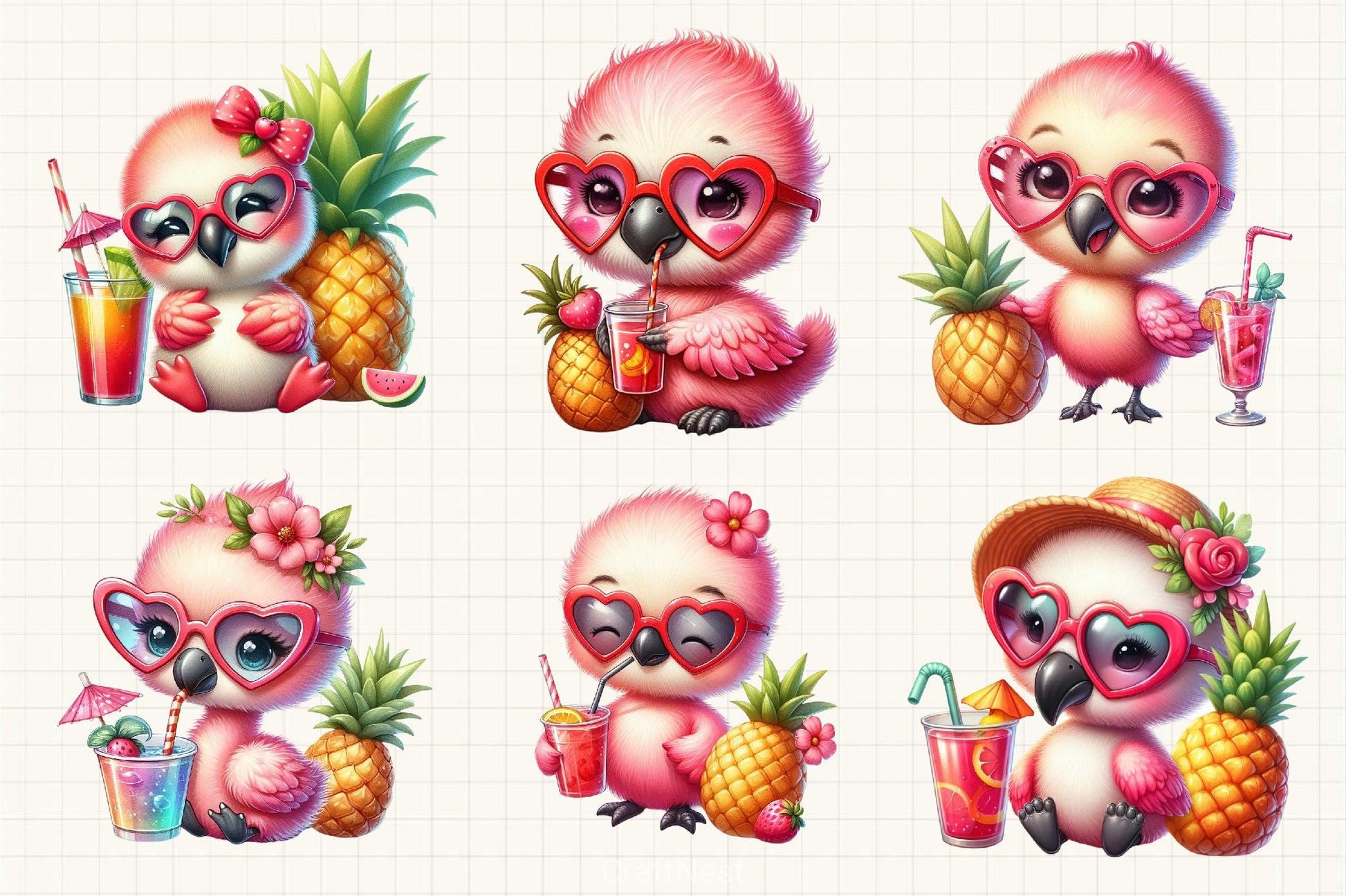 Flamingo Clipart Bundle - CraftNest - Digital Crafting and Art