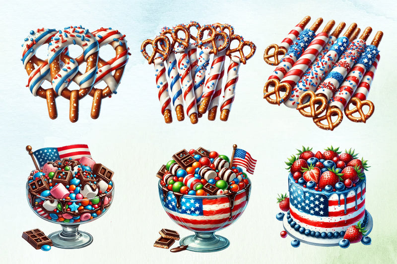 4th of July Desserts Clipart Bundle - CraftNest - Digital Crafting and Art